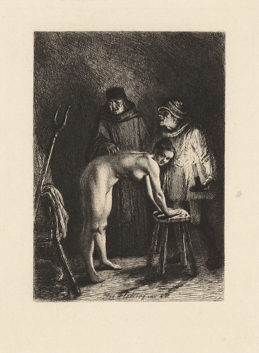 La Jument du Compere Pierre, plate 9 from "The Decameron", Léopold Flameng (French (born Belgium), Brussels 1831–1911 Paris), Etching; proof before letter 