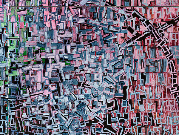 Resolution (Settlement), Rick Lowe (American, born Eufaula, Alabama 1961), Acrylic on cut and pasted printed papers and paperboard on paper attached to stretched canvas