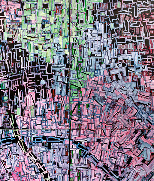 Resolution (Settlement), Rick Lowe (American, born Eufaula, Alabama 1961), Acrylic on cut and pasted printed papers and paperboard on paper attached to stretched canvas