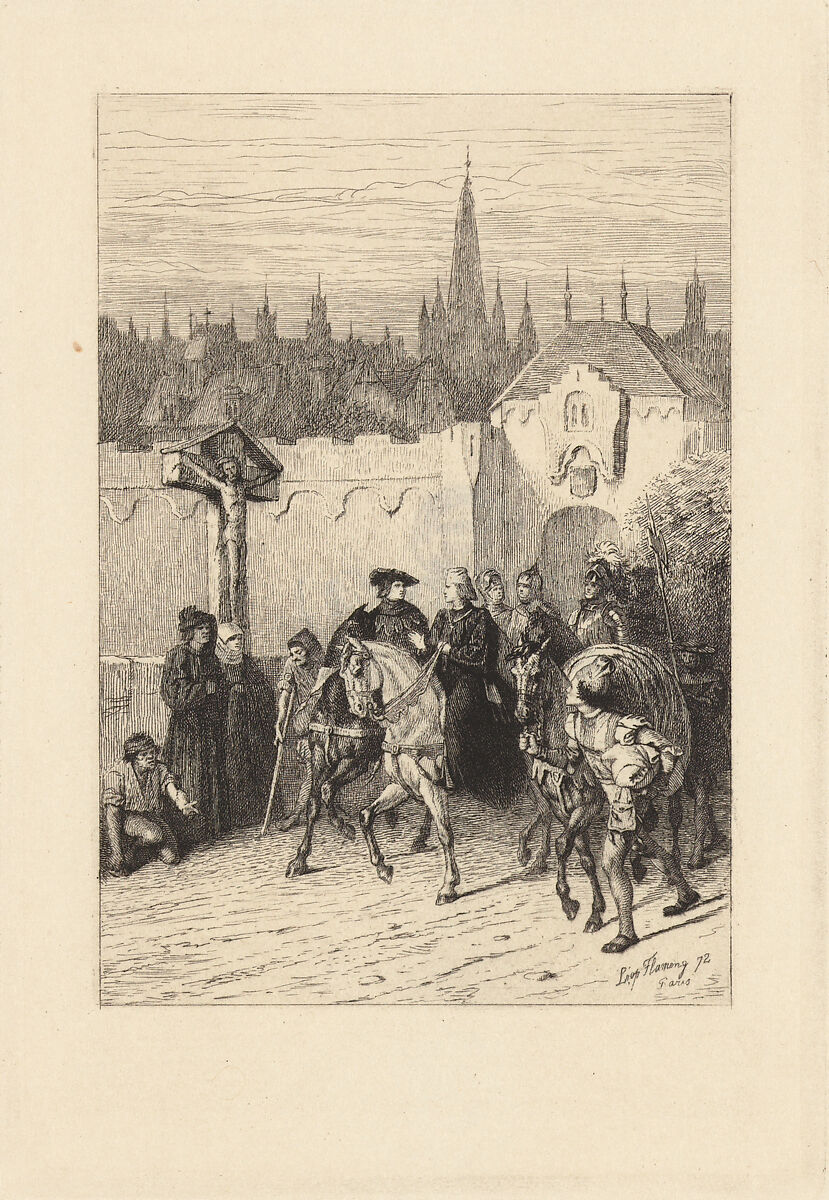 Le Mariage Imprévu, plate 2 from "The Decameron", Léopold Flameng (French (born Belgium), Brussels 1831–1911 Paris), Etching; proof before letter 