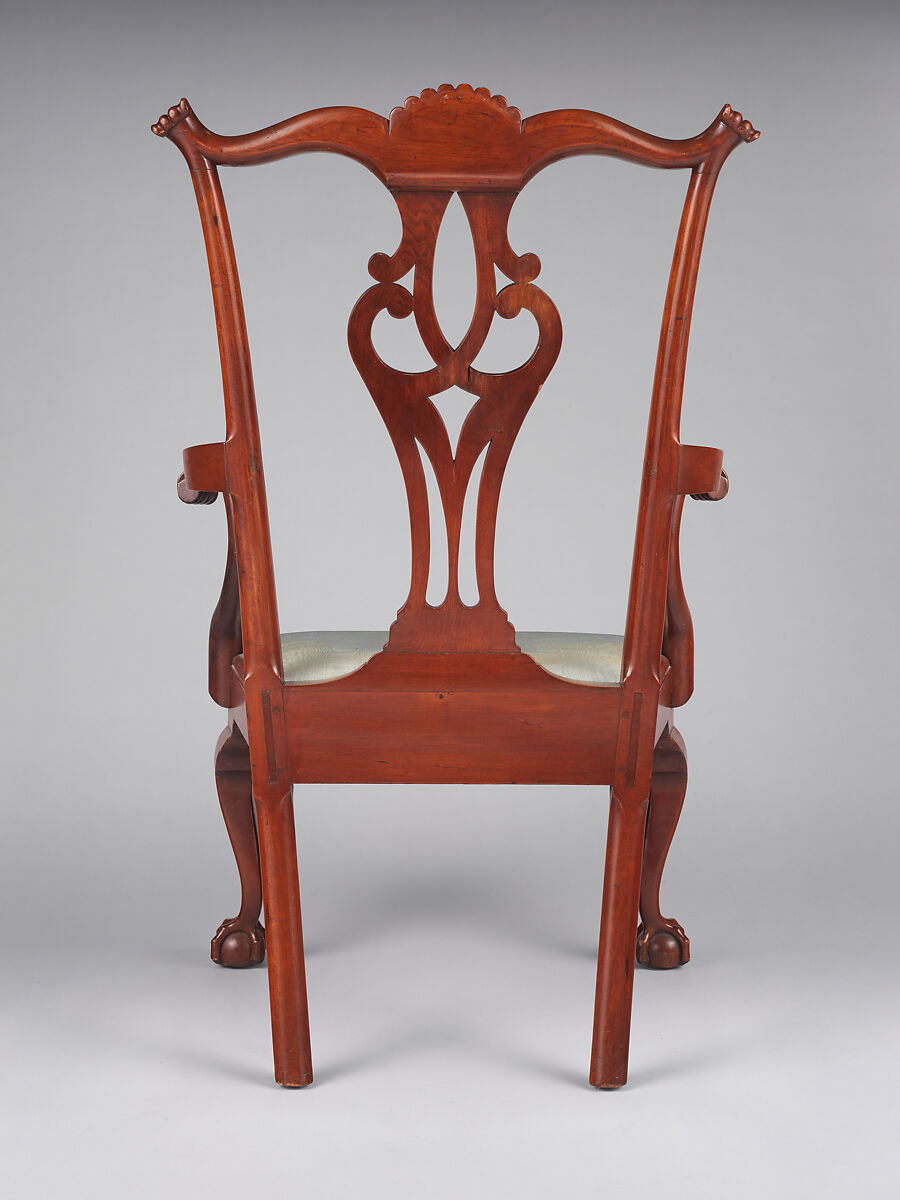 Armchair, Attributed to Eliphalet Chapin (American, East Windsor, Connecticut, 1741–1807), Cherry, white pine, modern upholstery, American