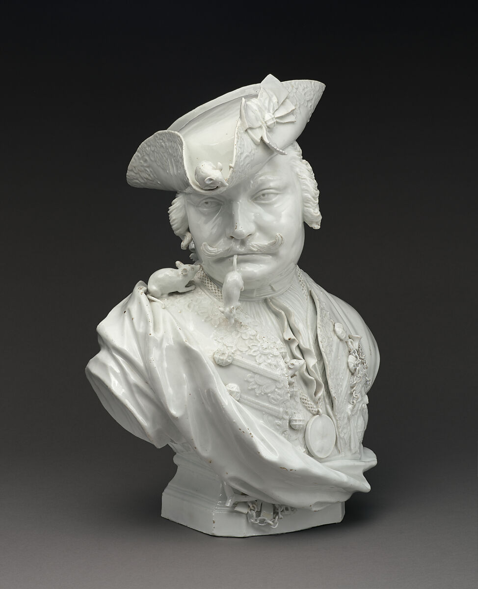 Bust of "Baron" Schmiedel, Meissen Manufactory (German, 1710–present), Hard-paste porcelain, German, Meissen