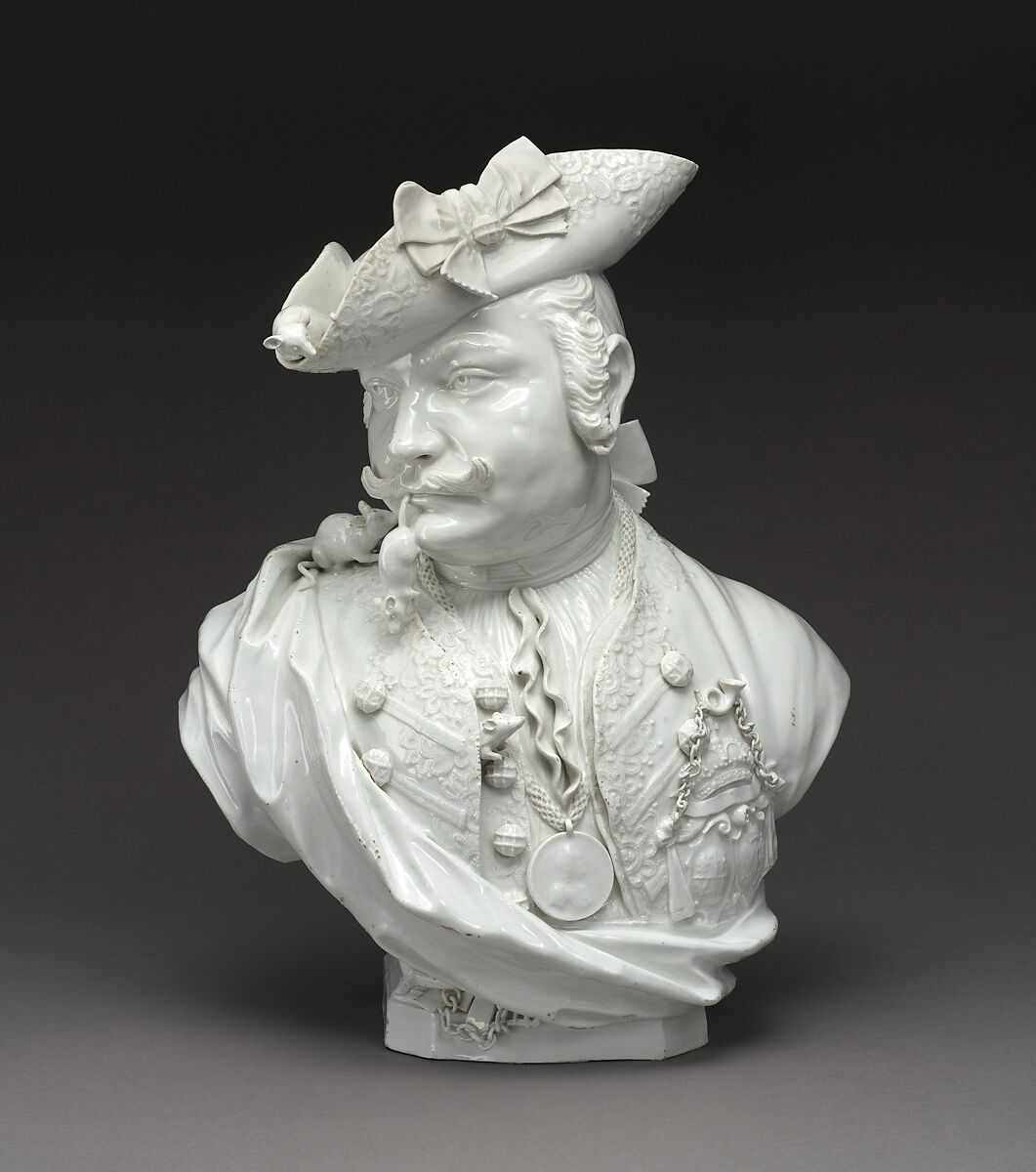 Bust of "Baron" Schmiedel, Meissen Manufactory (German, 1710–present), Hard-paste porcelain, German, Meissen