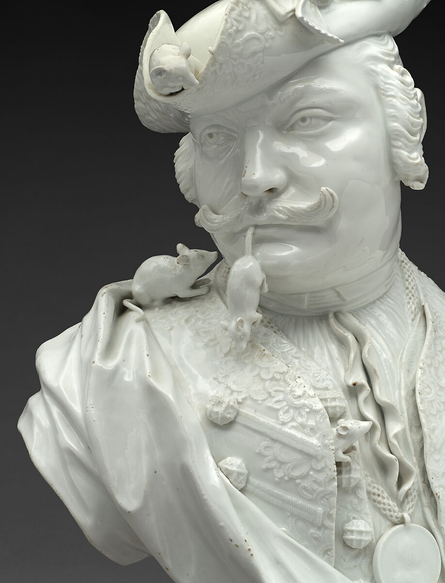 Bust of "Baron" Schmiedel, Meissen Manufactory (German, 1710–present), Hard-paste porcelain, German, Meissen