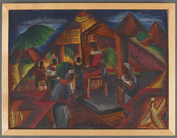 Negro Pharaoh–Eighteenth Dynasty, Malvin Gray Johnson  American, Oil on cardboard