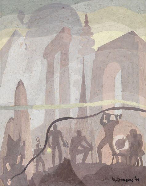 Building More Stately Mansions, Aaron Douglas  American, Oil on canvas