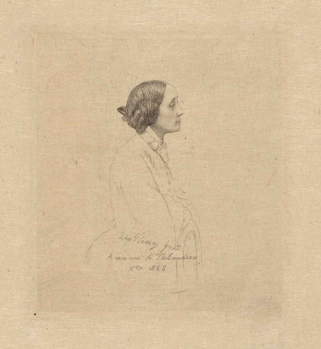 Portrait of Comtesse A. Thibaudeau, Léopold Flameng (French (born Belgium), Brussels 1831–1911 Paris), Engraving 