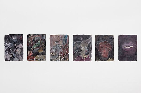 City by the River - Cairo, Anna Boghiguian (Egyptian, born Cairo 1946), Graphite, encaustic, gouache and colored pencil on khadi paper, in eleven sheets