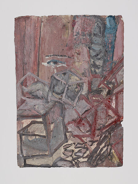 City by the River - Cairo, Anna Boghiguian (Egyptian, born Cairo 1946), Graphite, encaustic, gouache and colored pencil on khadi paper, in eleven sheets