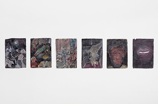City by the River - Cairo, Anna Boghiguian (Egyptian, born Cairo 1946), Graphite, encaustic, gouache and colored pencil on khadi paper, in eleven sheets