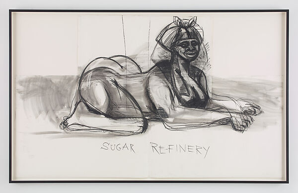 Untitled (Study for A Subtlety, or the Marvelous Sugar Baby), Kara Walker  American, Charcoal on paper