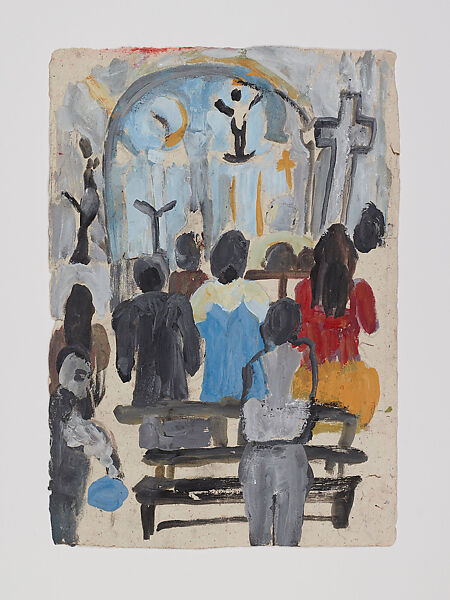 City by the River - Amazon, Anna Boghiguian (Egyptian, born Cairo 1946), Graphite, encaustic, gouache and colored pencil on khadi paper, in eleven sheets