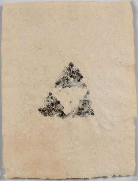 Unknown, David Hammons  American, Paper-pulp and hair work on paper