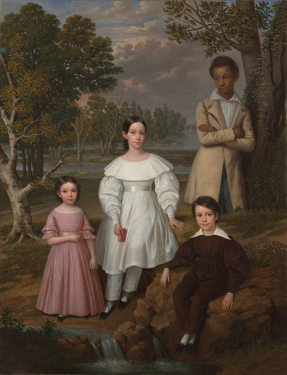 Bélizaire and the Frey Children, Attributed to Jacques Guillaume Lucien Amans (Franco-American, Maastricht (then under French rule) 1801–1888 Paris), Oil on canvas 