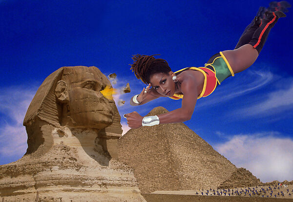 Rajé to the Rescue, Renee Cox  Jamaican-American, Inkjet print on Dibond
