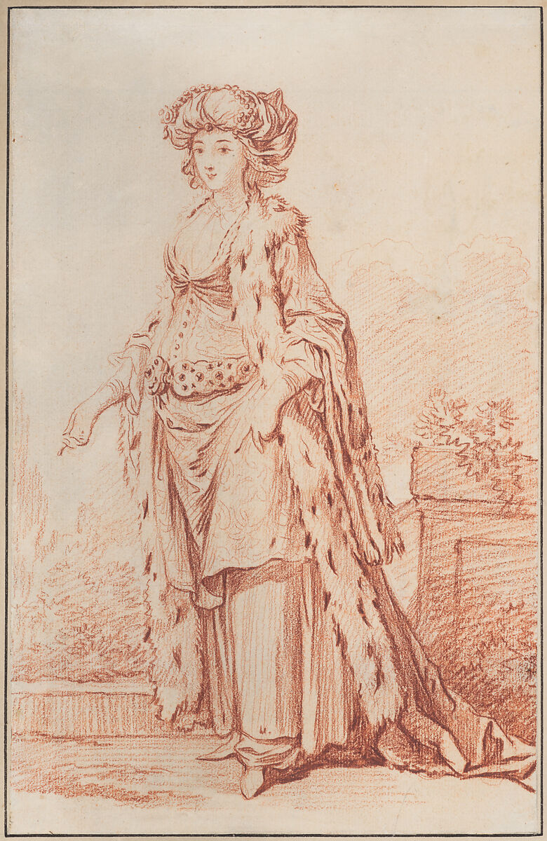 Woman of Constantinople, François Boucher (French, Paris 1703–1770 Paris), Red chalk 