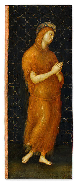 Saint Mary Magdalene (obverse); Fictive Colored Marble with Inscription (reverse), Raphael (Raffaello Sanzio or Santi)  Italian, Tempera grassa and oil, with touches of gold, on wood