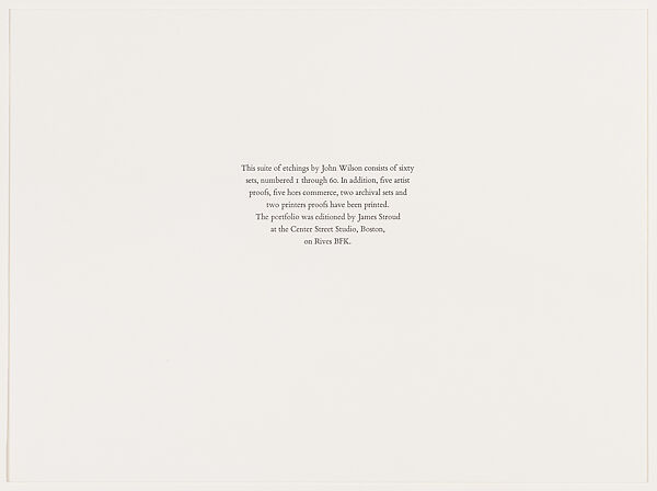 Richard Wright Suite, John Wilson (American, Roxbury, Massachusetts 1922–2015 Brookline, Massachusetts), Etching with aquatint