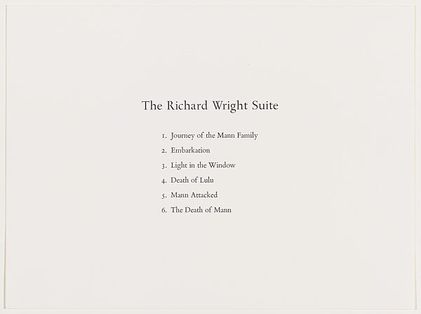 Richard Wright Suite, John Wilson (American, Roxbury, Massachusetts 1922–2015 Brookline, Massachusetts), Etching with aquatint