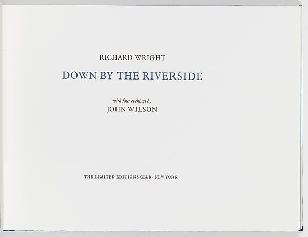 Down by the Riverside, John Wilson (American, Roxbury, Massachusetts 1922–2015 Brookline, Massachusetts), Illustrated book