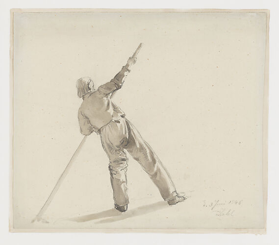A man holding an oar (study for the painting 