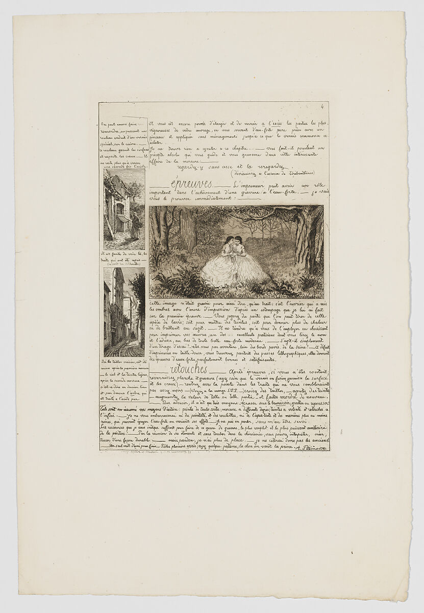 Lettre sur les éléments de la gravure à l'eau-forte (Letter on the Elements of Etching), Adolphe Martial Potémont, called Martial (French, Paris 1828–1883 Paris), Etching