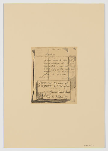 Lettre sur les éléments de la gravure à l'eau-forte (Letter on the Elements of Etching)