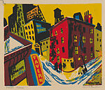 Street Corner, Louise Arnstein Freedman (American, St. Louis, Missouri 1915–2001 Hastings-on-Hudson, New York), Screenprint 