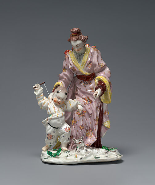 Mother and Child, based on the print, “Le mérite de tout pais”, Chelsea Porcelain Manufactory (British, 1744–1784), Soft-paste porcelain with polychrome enamel decoration, British, Chelsea 
