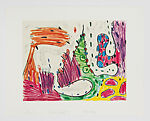 Seven Places Portfolio, Carroll Dunham (American, born New Haven, Connecticut, 1949), Portfolio of seven photogravure and etchings on chine collé