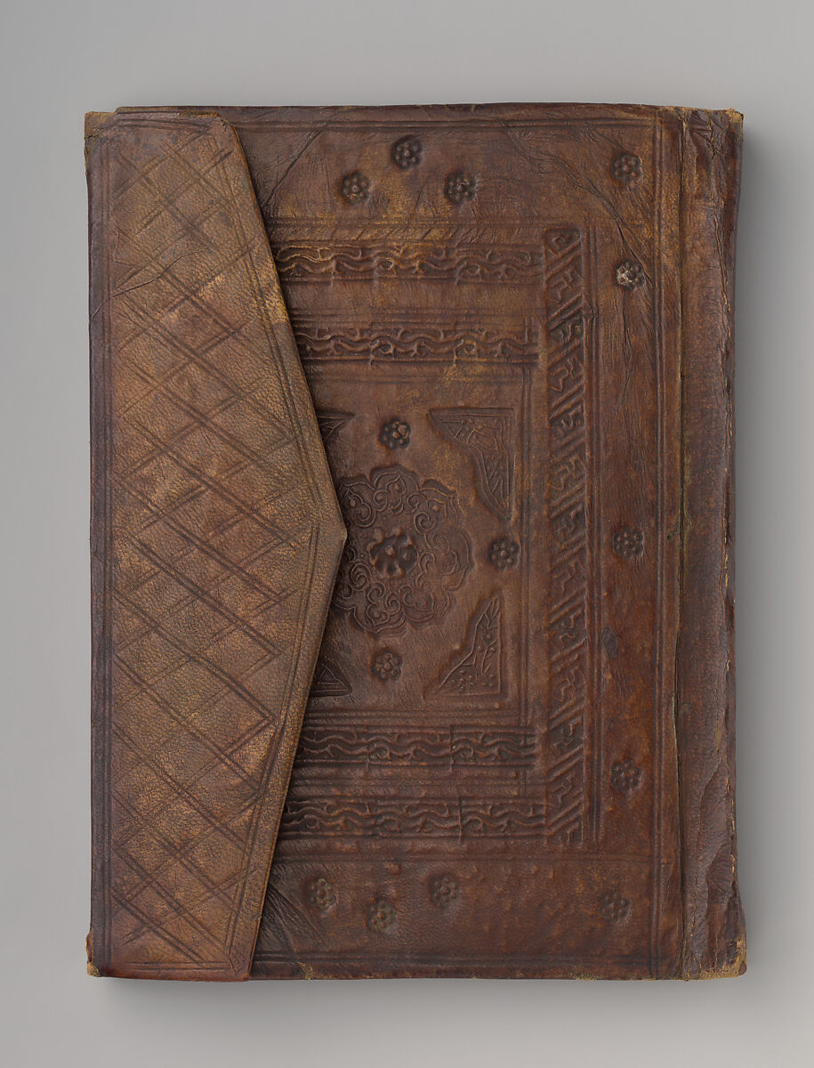 Qur’an Juz' XIX, Ink, opaque watercolor, and gold on paper with leather binding