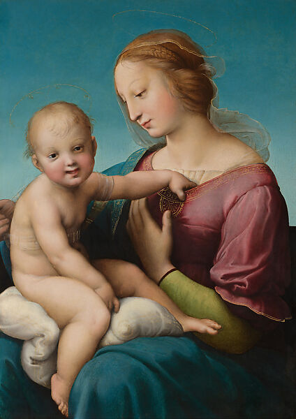 The Virgin and Child (The Niccolini-Cowper Madonna; or, The Large Cowper Madonna), Raphael (Raffaello Sanzio or Santi)  Italian, Oil on wood, likely poplar
