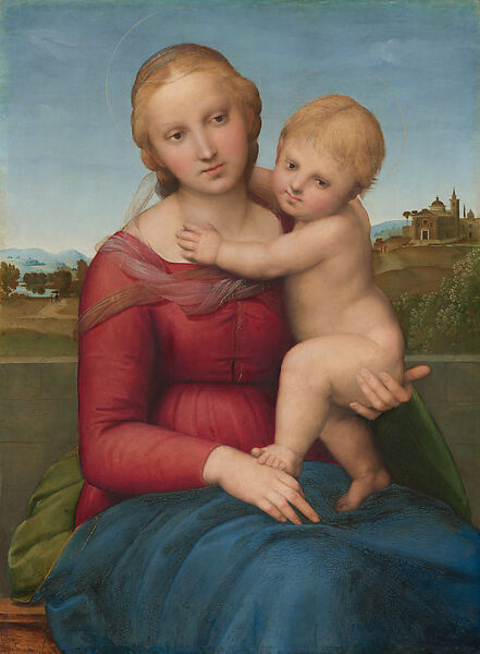 The Virgin and Child in a Landscape (The Small Cowper Madonna), Raphael (Raffaello Sanzio or Santi)  Italian, Oil on wood