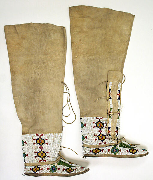 Ensemble, leather, glass, hair, silver, feather, bone, Native American and American, Cheyenne and Arapaho at The Mohonk Lodge, Wetherford, OK
