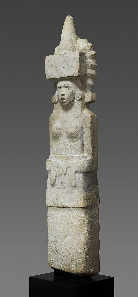 Standing female figure, Huastec artist(s), Sandstone, Huastec