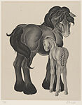 Mare and Foal, Zhenya Gay (American, Norwood, Massachusetts 1906–1978), Lithograph 