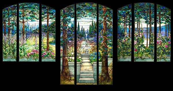 Agnes F. Northrop - 3-part Garden landscape window for Linden Hall