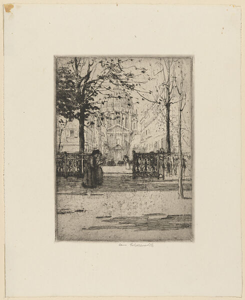 Rue du Val de Grâce, Anne Goldthwaite (American, Montgomery, Alabama 1869–1944 New York), Etching and drypoint 