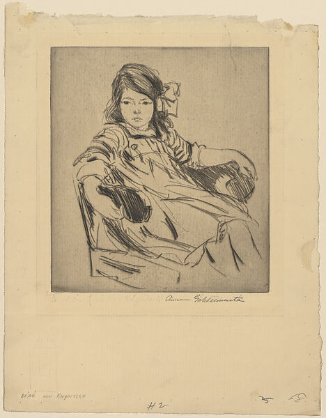 Bébé von Knapitsch, Anne Goldthwaite (American, Montgomery, Alabama 1869–1944 New York), Drypoint 