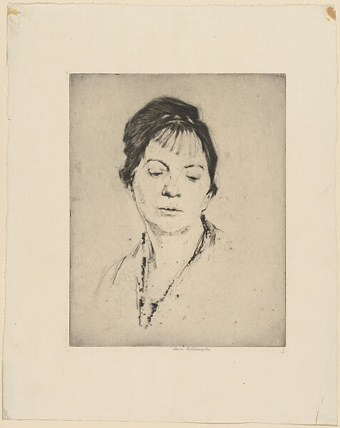 Portrait Head, Anne Goldthwaite (American, Montgomery, Alabama 1869–1944 New York), Etching 