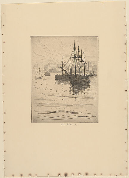 New York Harbor, Anne Goldthwaite (American, Montgomery, Alabama 1869–1944 New York), Etching 