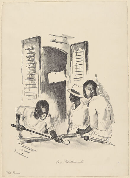 Pool Room, Anne Goldthwaite (American, Montgomery, Alabama 1869–1944 New York), Lithograph 