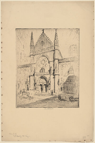 Church of St. Mary, the Virgin, Anne Goldthwaite (American, Montgomery, Alabama 1869–1944 New York), Etching 