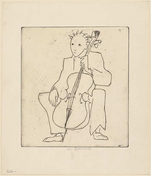 Cello (No. 1), Anne Goldthwaite (American, Montgomery, Alabama 1869–1944 New York), Etching 