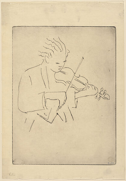 Violin (No. 3), Anne Goldthwaite (American, Montgomery, Alabama 1869–1944 New York), Etching and drypoint 