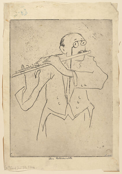 William Gard - The Flute, Anne Goldthwaite (American, Montgomery, Alabama 1869–1944 New York), Etching on thin white Japan paper 