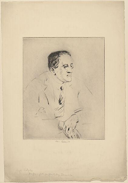 Hugh Walpole, Anne Goldthwaite (American, Montgomery, Alabama 1869–1944 New York), Drypoint 