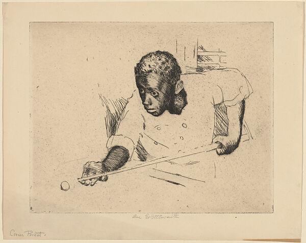 Corner Pocket, Anne Goldthwaite (American, Montgomery, Alabama 1869–1944 New York), Etching 