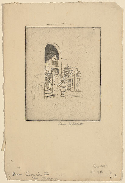 Vieux Carré I, New Orleans, Anne Goldthwaite (American, Montgomery, Alabama 1869–1944 New York), Etching 