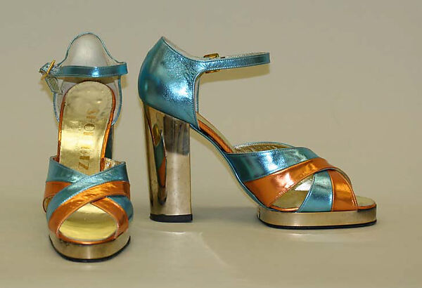 Shoes, Shoe Biz (Italian), leather, plastic (acrylic, cellulose nitrate), Italian 